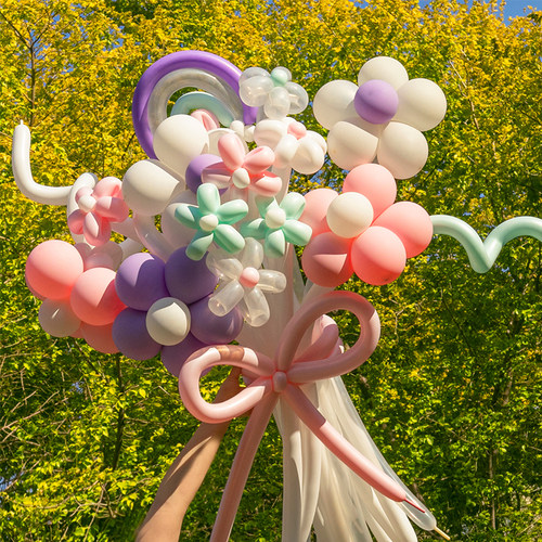 户外野餐拍照长条气球花束