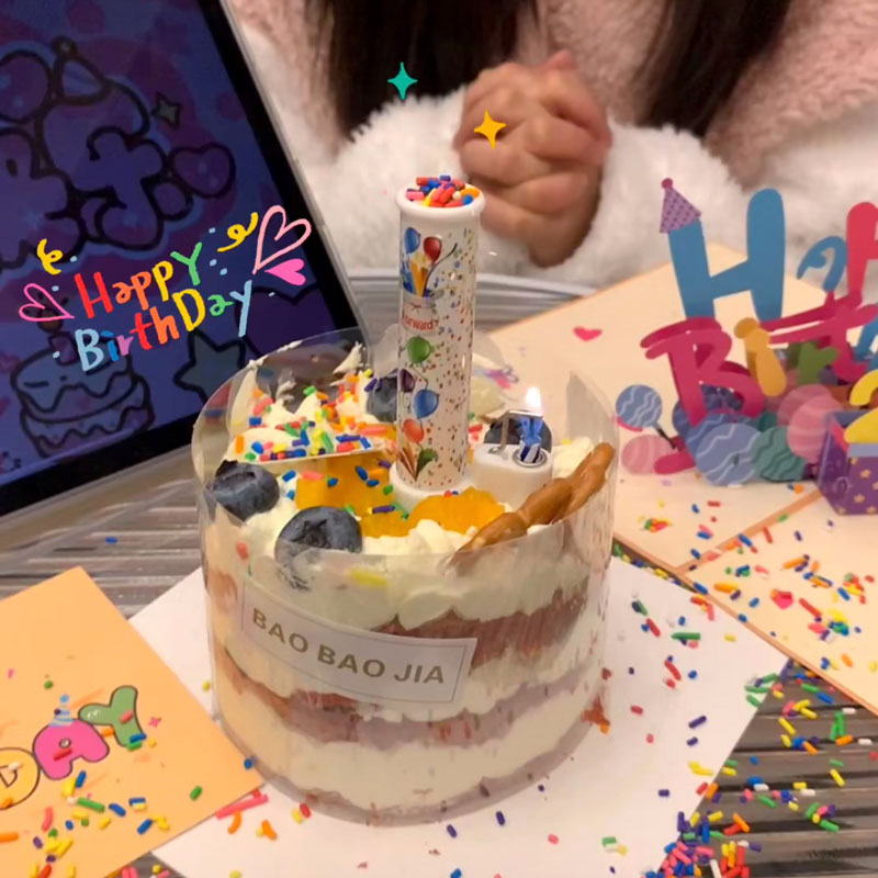 生日蜡烛装饰布置扇形条幅