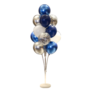 新年银色蓝色透明气球地飘桌飘立柱支架生日派对装饰场景布置开业