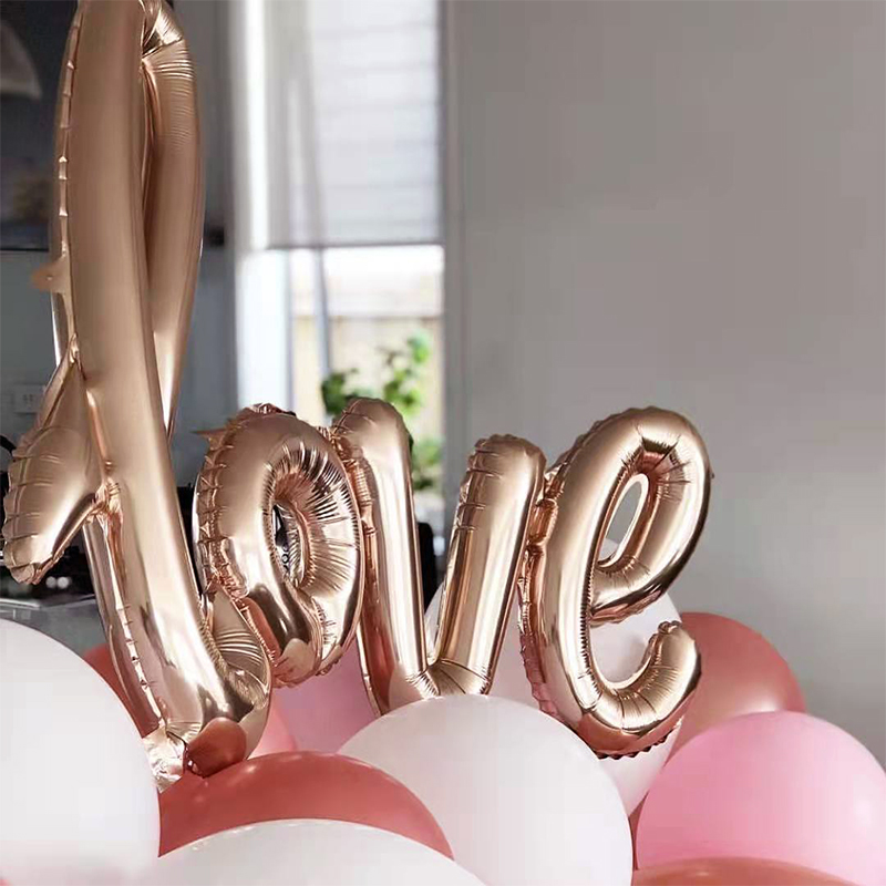 浪漫告白求婚结婚连体love铝膜字母气球婚房装饰用品婚礼场景布置