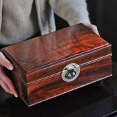 全独板大红酸枝红木首饰收纳盒高档精致实木珠宝饰品盒榫卯嫁妆盒