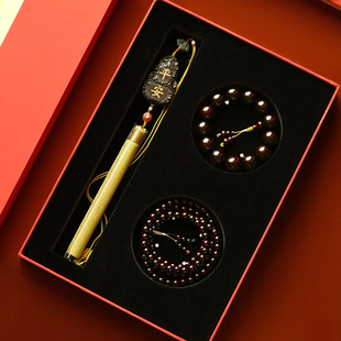 印度小叶紫檀吉庆如意珠串挂件三件套佛珠盘玩男木头手串文玩手链