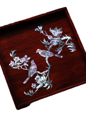 客厅印度小叶紫檀普洱茶盘中式