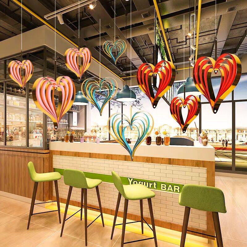 嘉乐福情人节装饰品立体双面爱心挂件商场酒吧ktv珠宝店橱窗布置