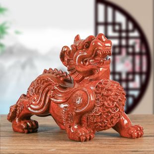 花梨木雕刻金钱貔貅实木客厅摆件家居皮丘木质店铺开业送礼品礼物