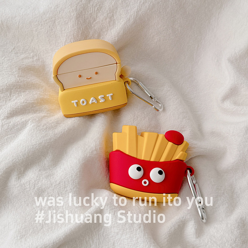 韩系ins吐司面包薯条适用苹果耳机保护套airpodspro2无线蓝牙耳机壳三代airpods4二代ipod耳机套airpods3硅胶,3C数码配件,耳机保护套,淘宝优惠券,粉丝福利购,淘宝优惠卷