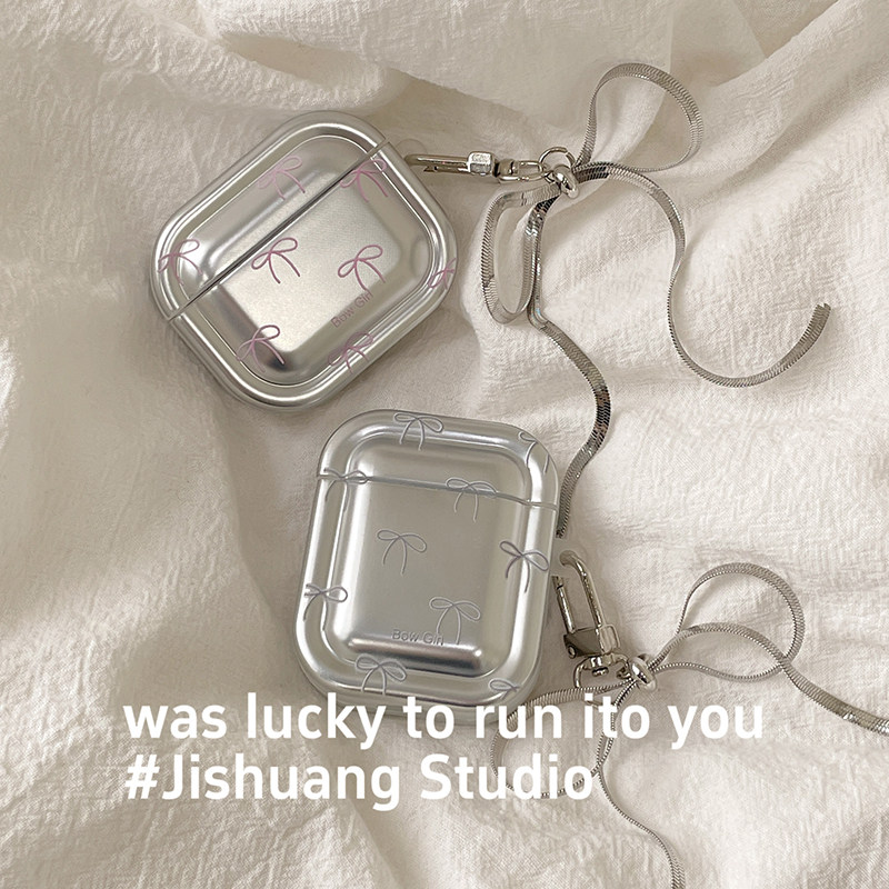 韩系ins银色蝴蝶结适用苹果耳机保护套airpodspro2无线蓝牙耳机壳三代airpod盒二代ipod耳机套airpods3保护壳,3C数码配件,耳机保护套,淘宝优惠券,粉丝福利购,淘宝优惠卷