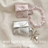 秋冬棉袄蝴蝶印花适用苹果耳机保护套airpodspro2无线蓝牙耳机壳三代airpods4二代ipod耳机盒airpods3耳机包