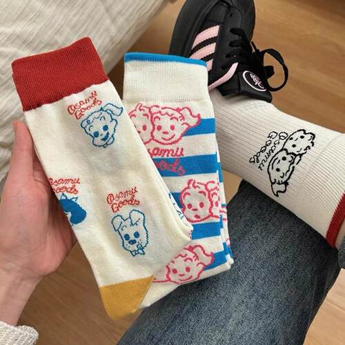 可爱小女孩中筒袜春夏运动