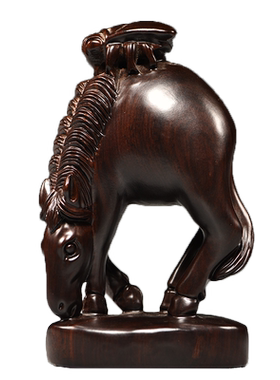 黑檀木雕马上赢摆件家居博古架办公桌面装饰实木质工艺品开业礼品