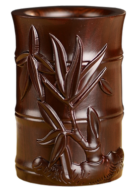 黑檀木书桌家居客厅笔筒工艺品