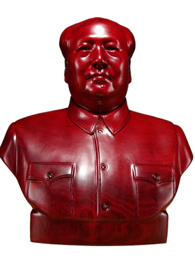 木雕实木木雕摆件毛主席祝福摆件