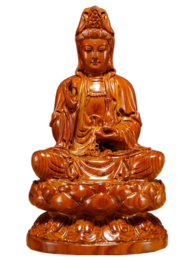 观音花梨祝福玄关实木质观音佛像