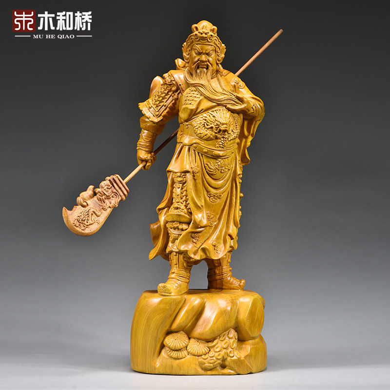 香樟木雕关帝圣君关公像实木摆件