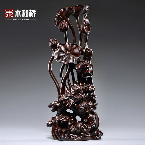 黑檀木根雕开业乔迁送礼家居装饰