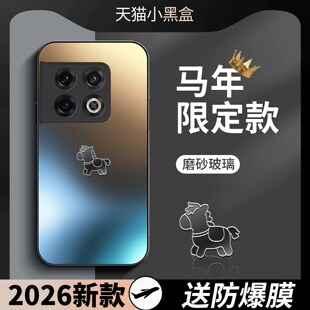 适用一加10pro手机壳一加9手机套马年新款1加10pro磨砂玻璃一加9r全包防摔oneplus9rt高级感创意男女本命年
