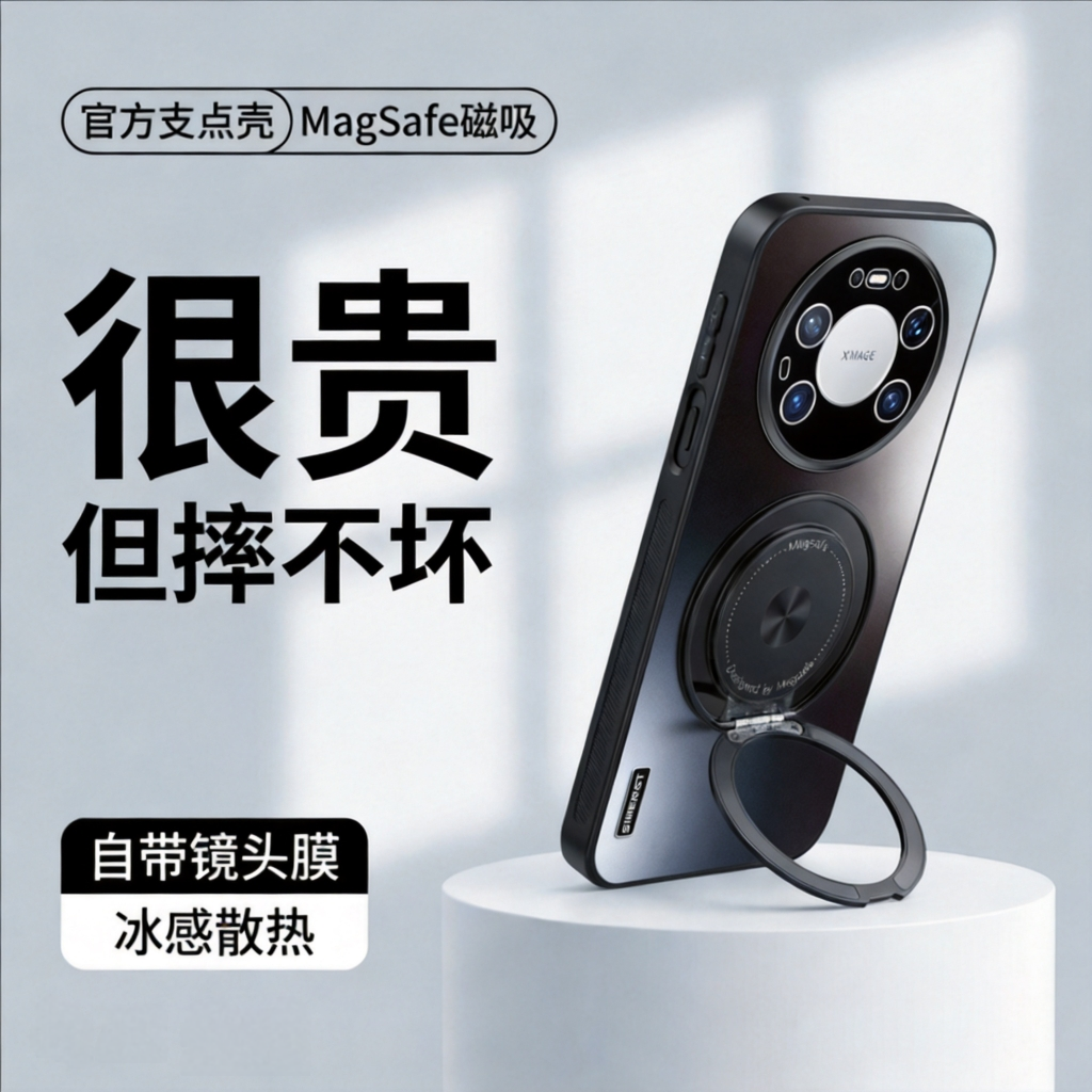 冰感支点壳适用华为mate80promax手机壳新款80pro散热支架70pro+磁吸60pro全包镜头膜磨砂50e男女款保护套