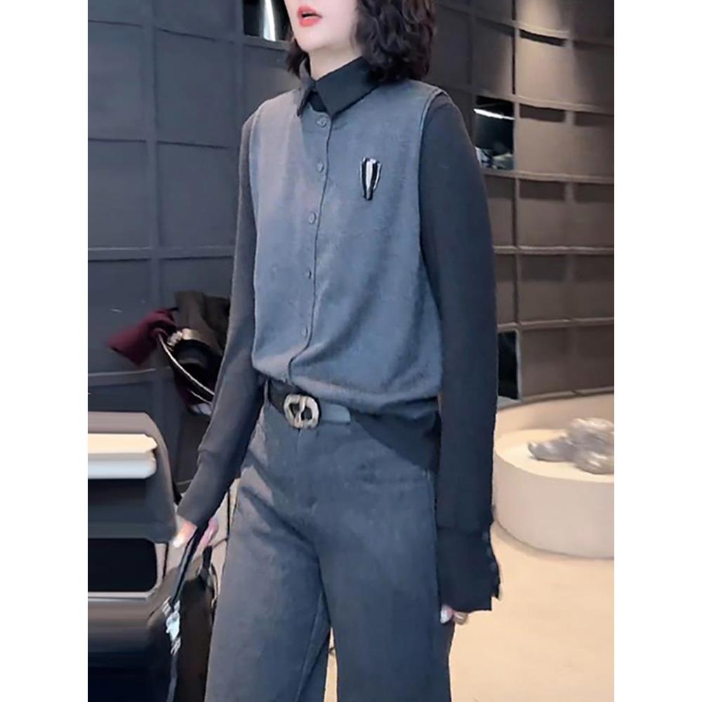 JOYIASS针织马甲背心宽松套头套装2025秋季设计感小众午休马甲毛