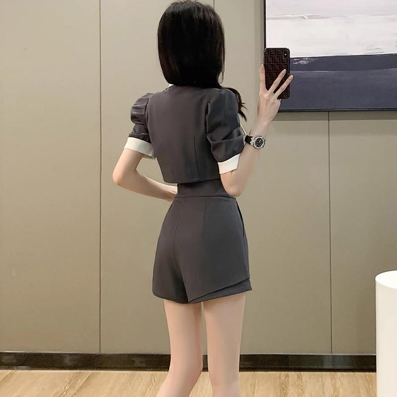 BLLOUKE高级感小洋装短裤套装2025夏装学院风气质显瘦女装两件套
