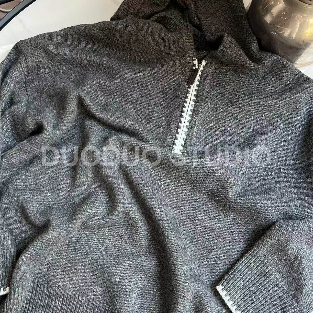 【多多还是多多】羊毛羊绒针织半开襟撞色牙边套头衫女,女装/女士精品,毛衣,淘宝优惠券,粉丝福利购,淘宝优惠卷