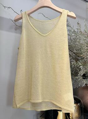 【多多还是多多】亚麻天丝呼吸感V领针织背心AMU-52Z222163