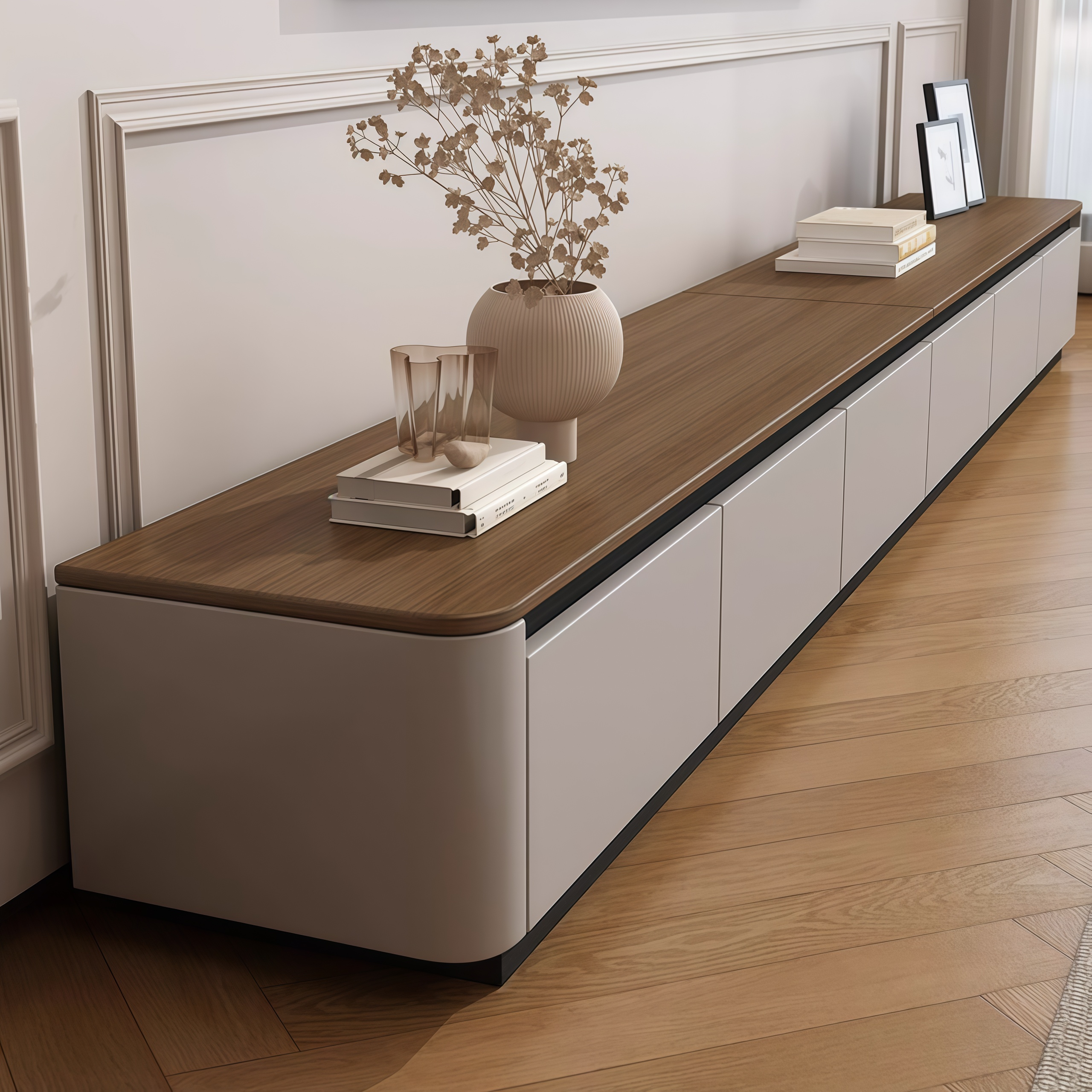 电视柜客厅2026小户型客厅家用茶几储物柜一体新款实木落地收纳柜