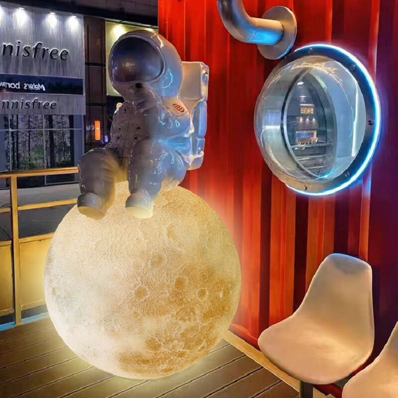 3d陨坑月球灯落地户外防水月亮灯超大发光圆球地球庭院草坪星球灯