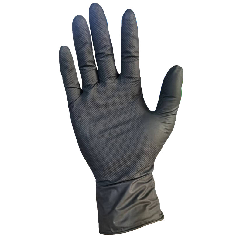 星宇钻石纹多用途劳保丁腈手套食品级耐油污防滑放参透更耐用加厚