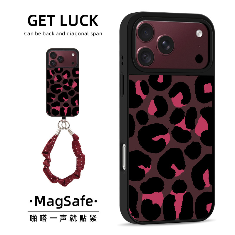 原创撞色波点适用iPhone18promax手机壳复古时尚高级新款创意苹果17pro磨砂小众个性磁吸16挂绳手提腕带斜挎