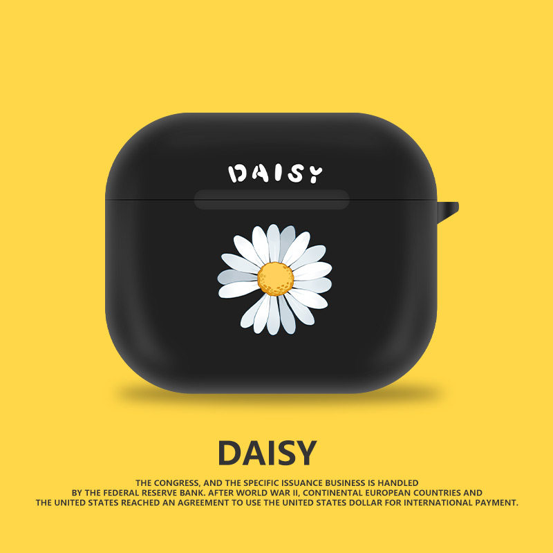 适用2021新款airpods3保护套黑色磨砂硅胶二代1苹果无线蓝牙airpodspro2保护壳雏菊三代耳机壳卡通ins风全包,3C数码配件,耳机保护套,淘宝优惠券,粉丝福利购,淘宝优惠卷