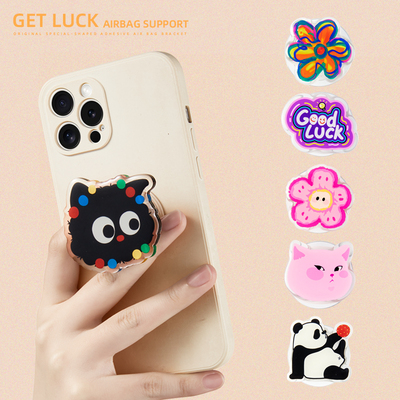 原创卡通可爱波点啪嗒磁吸气囊支架适用苹果华为手机通用magsafe磁吸式伸缩折叠防摔便携可拆卸新款女自拍