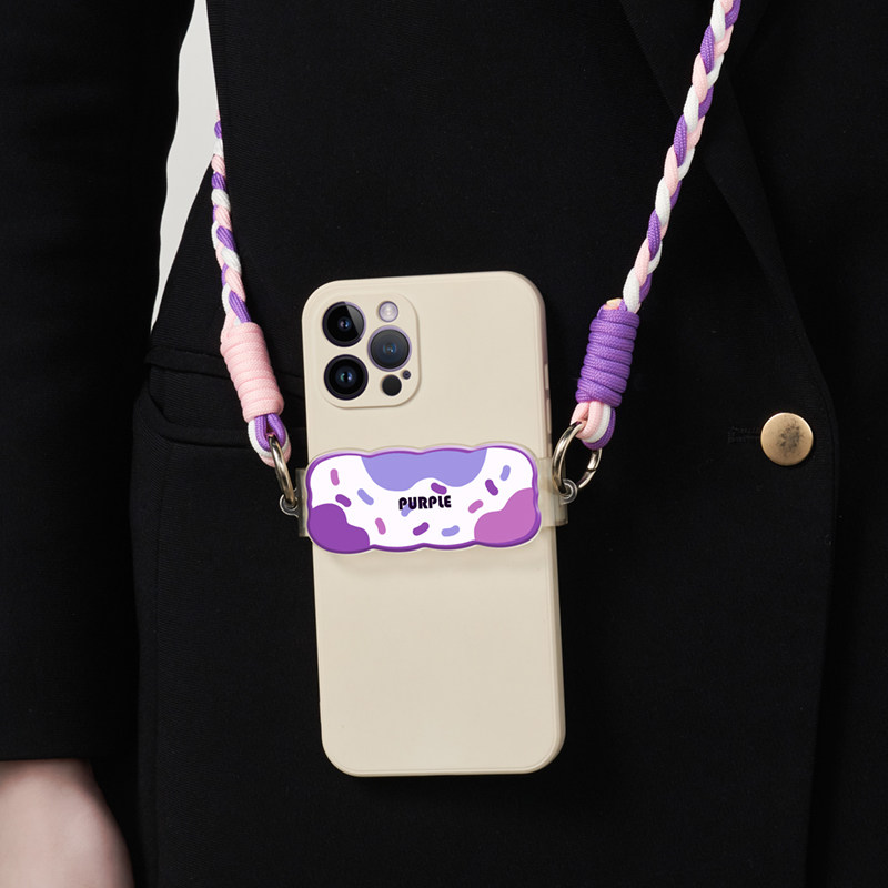 原创手机背夹扣黑色卡通图片