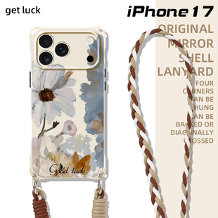 14手提腕带p70ultra斜跨挂绳背带iphone17promax潮流 创意写意花适用华为mate60pro苹果16plus小众个性 新款