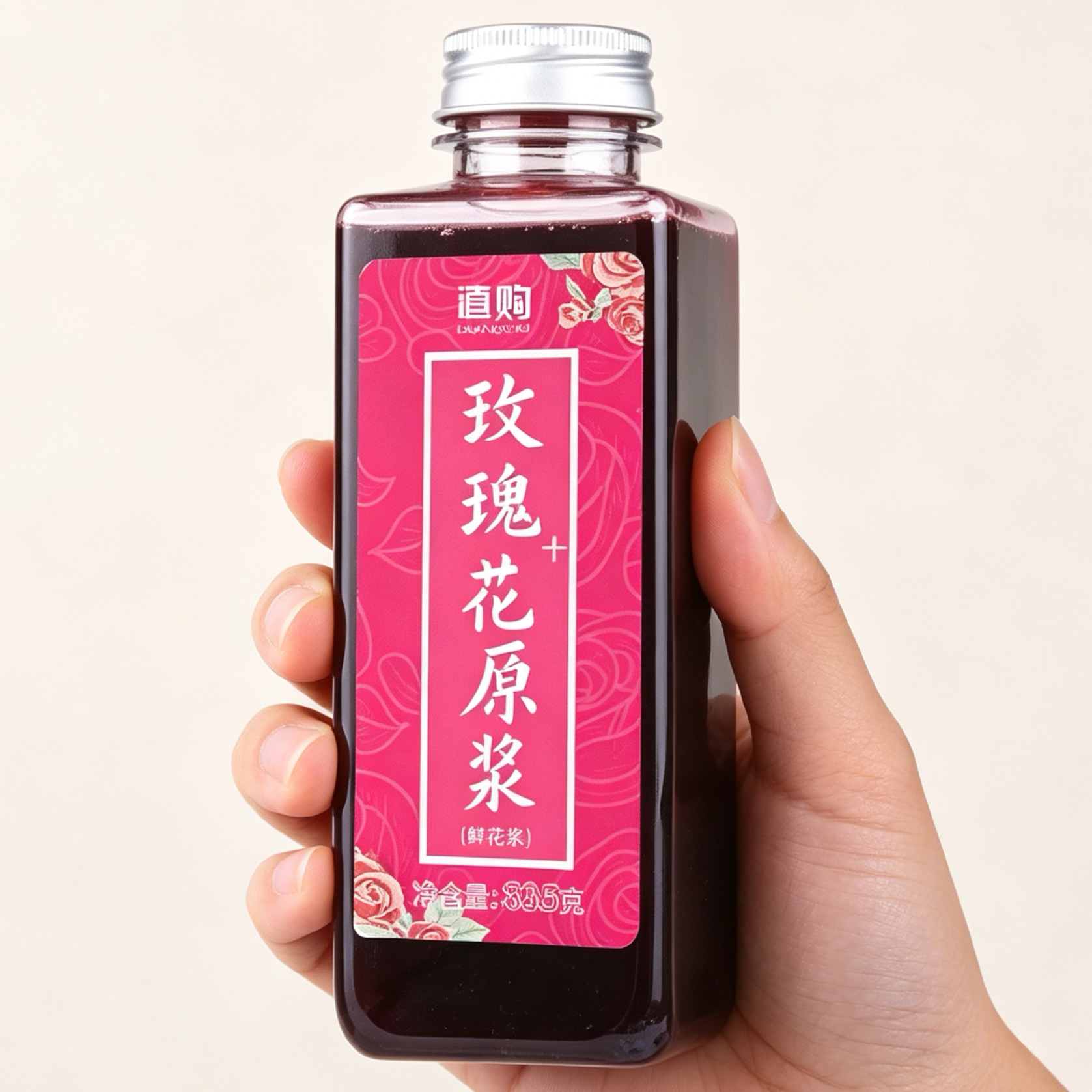 滇购七彩云花玫瑰原浆食用玫瑰纯露浓缩果汁夏天冲饮品奶茶店