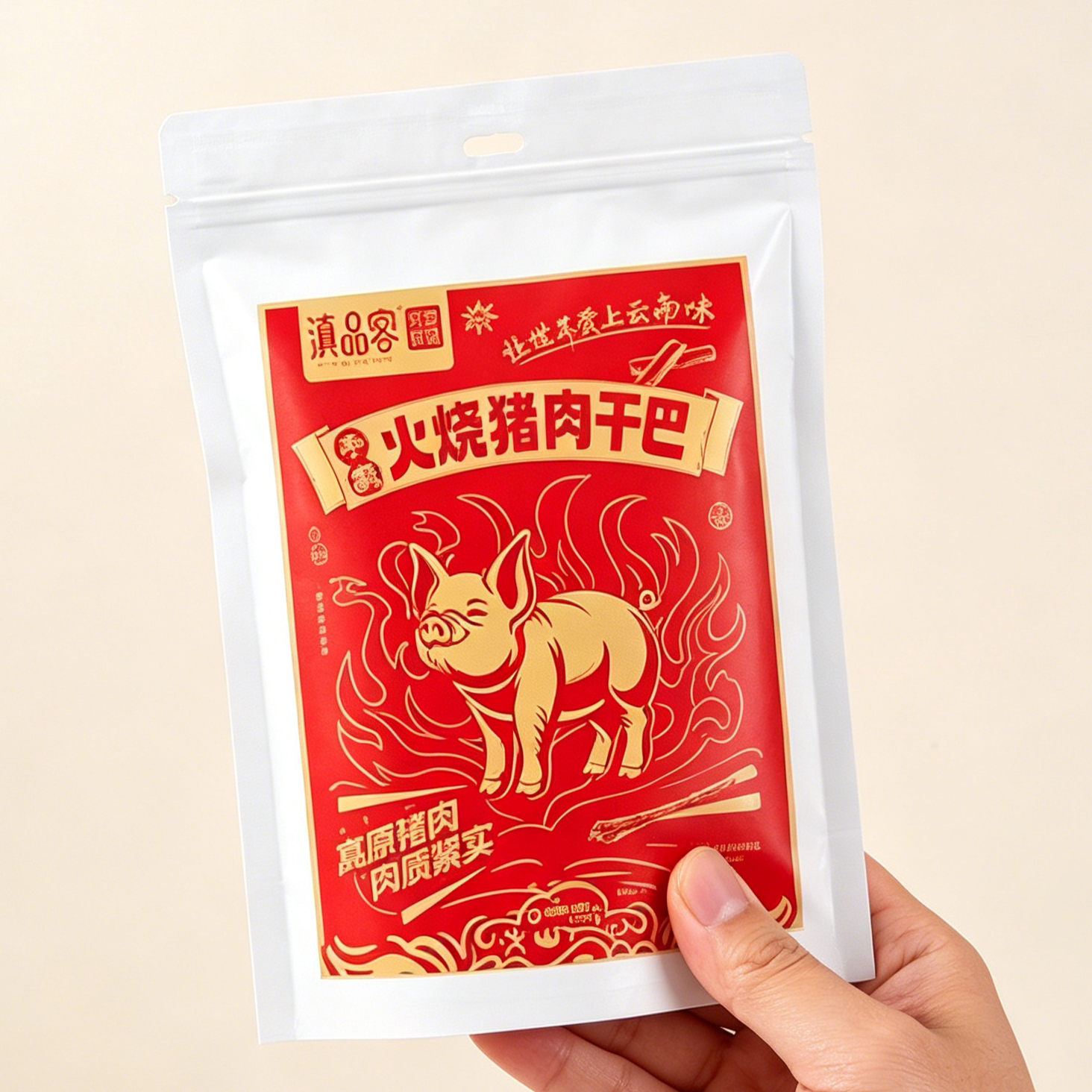 滇品客云南特产火烧猪肉干巴炭烤香辣手撕五香猪肉条解馋耐嚼零食