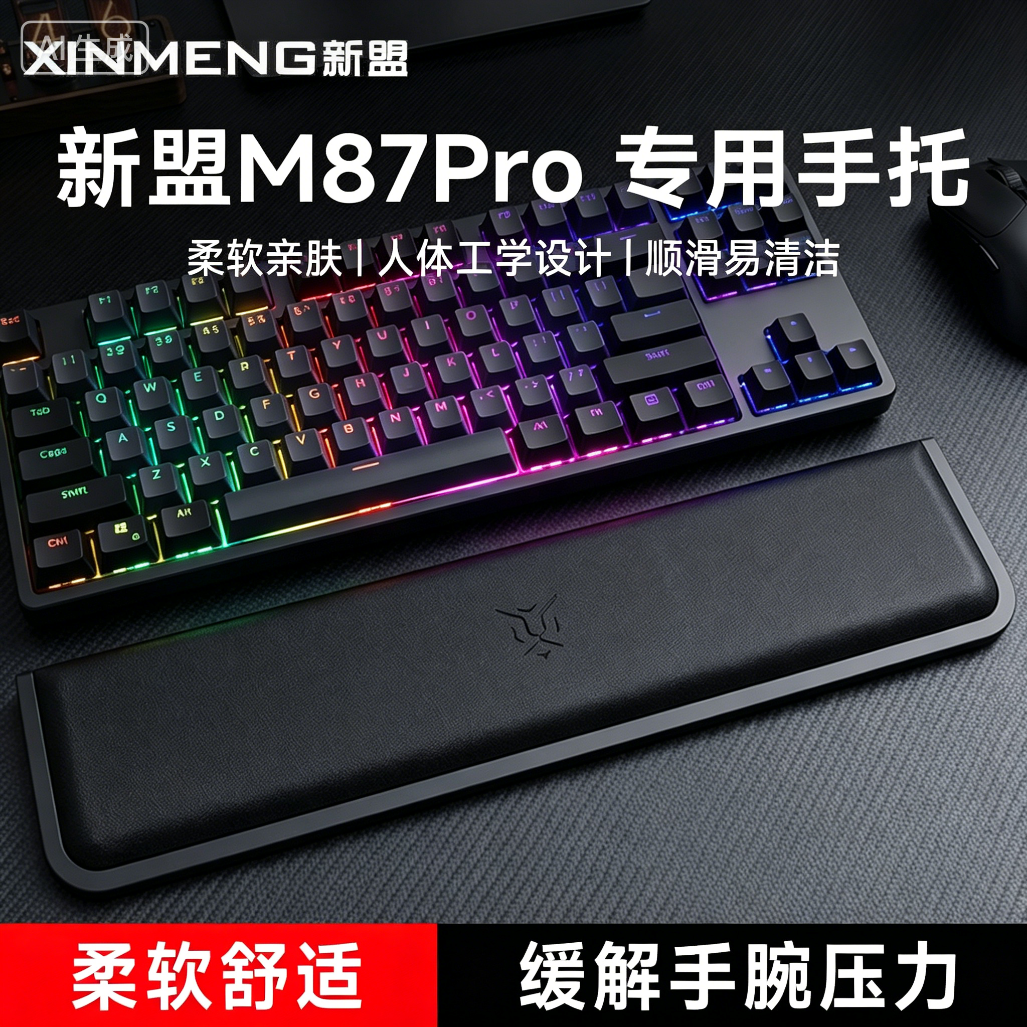 适用新盟M87Pro 键盘手托游戏专用手腕托办公室护腕垫一体式耐磨