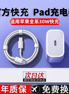 适用ipadpro充电器头ipad快充2020苹果平板2021新款专用6电脑mini5数据线Air4充电线PD插头20W双Typec正品696