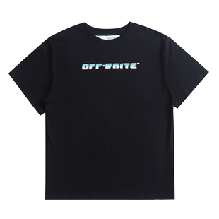 欧洲潮牌off箭头油画印花套头短袖 ow箭头宽松圆领T恤 宽松男女同款