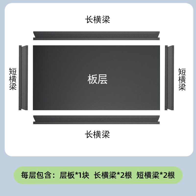 享诗曼家用置物架配件货架层板横梁单层配件多层自由组合架子围栏图片