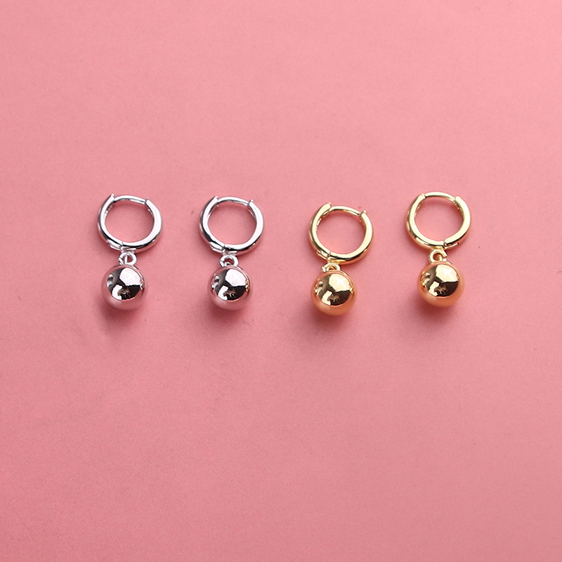 高级冷性风纯银小圆珠耳扣