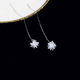 s925银水晶冰花耳线女韩国气质简约时尚 耳饰显脸瘦耳环 超仙长款