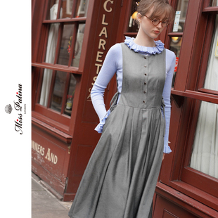MP英伦复古原创设计学院风系带背心裙连衣裙百搭格雷系穿搭