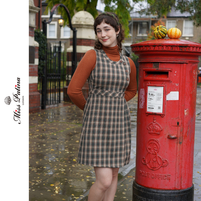 MP60年代南瓜格子背心裙连衣裙