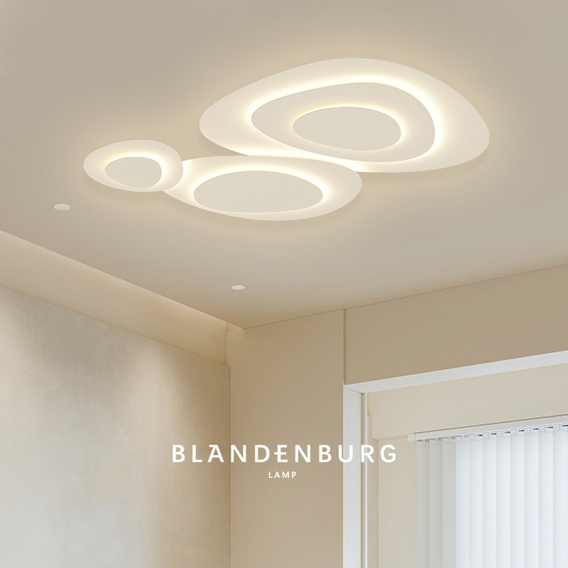 云朵客厅大灯北欧现代简约线条led吸顶灯网红艺术鹅卵石造型灯饰