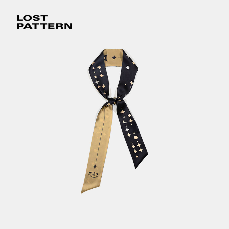 双成记哈扎尔星月真丝缎面长丝巾桑蚕丝领带阿捷赫系列礼盒装