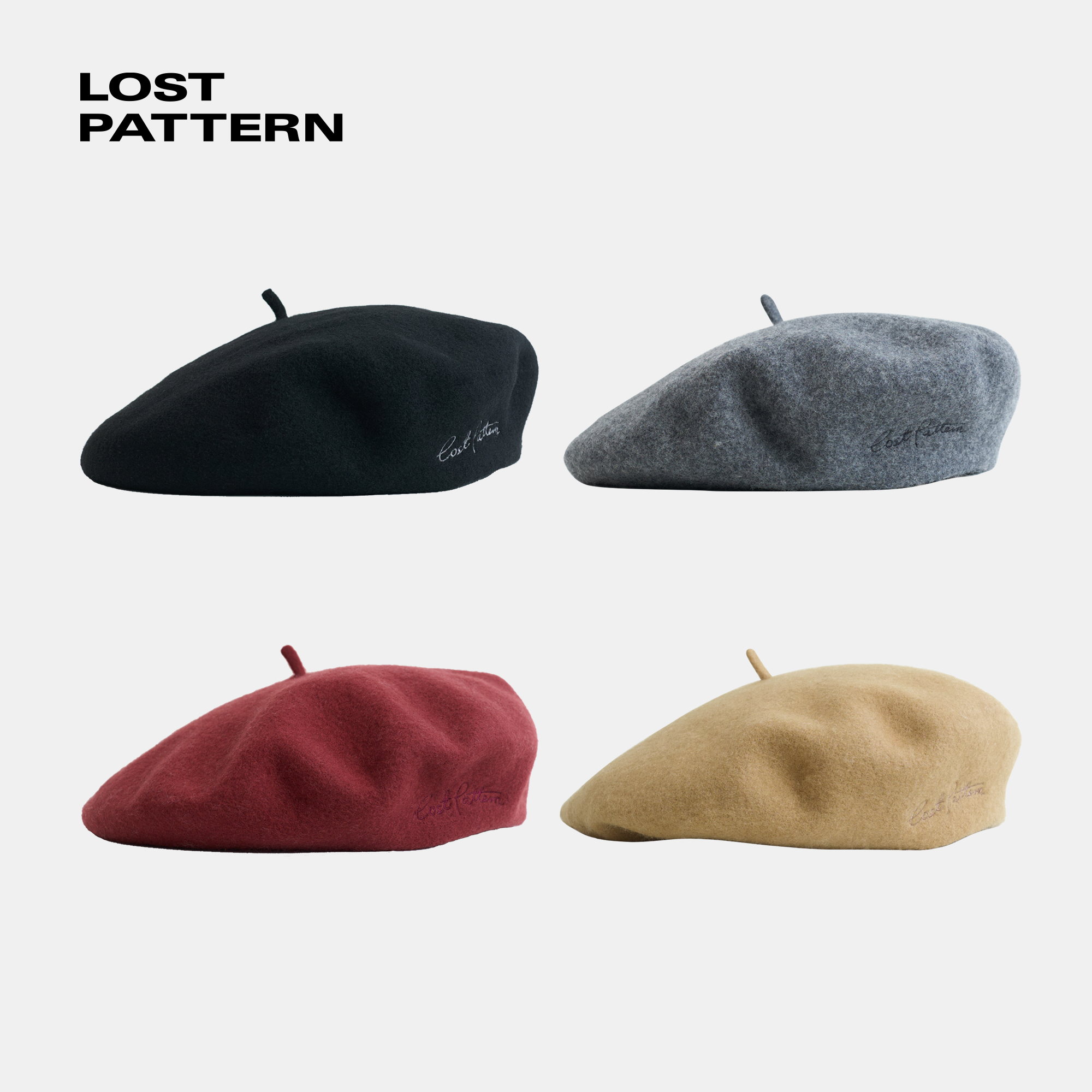 街头百搭羊毛贝雷帽秋冬双成记