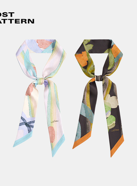 LOST PATTERN 沙生绿洲真丝斜纹窄丝巾 OASIS系列桑蚕丝发带26新