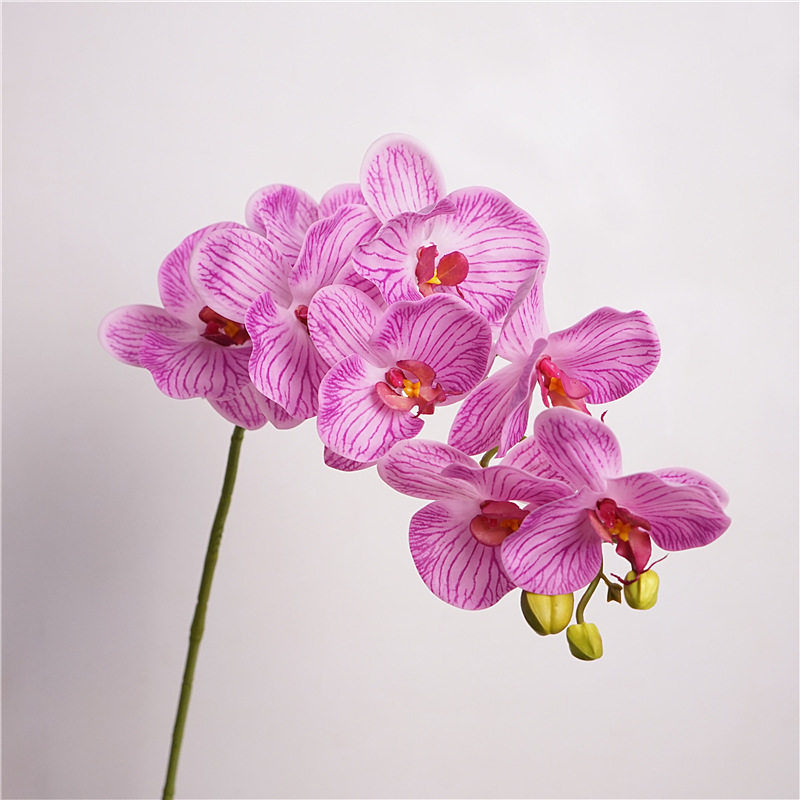 仿真花手感兰花软胶9头蝴