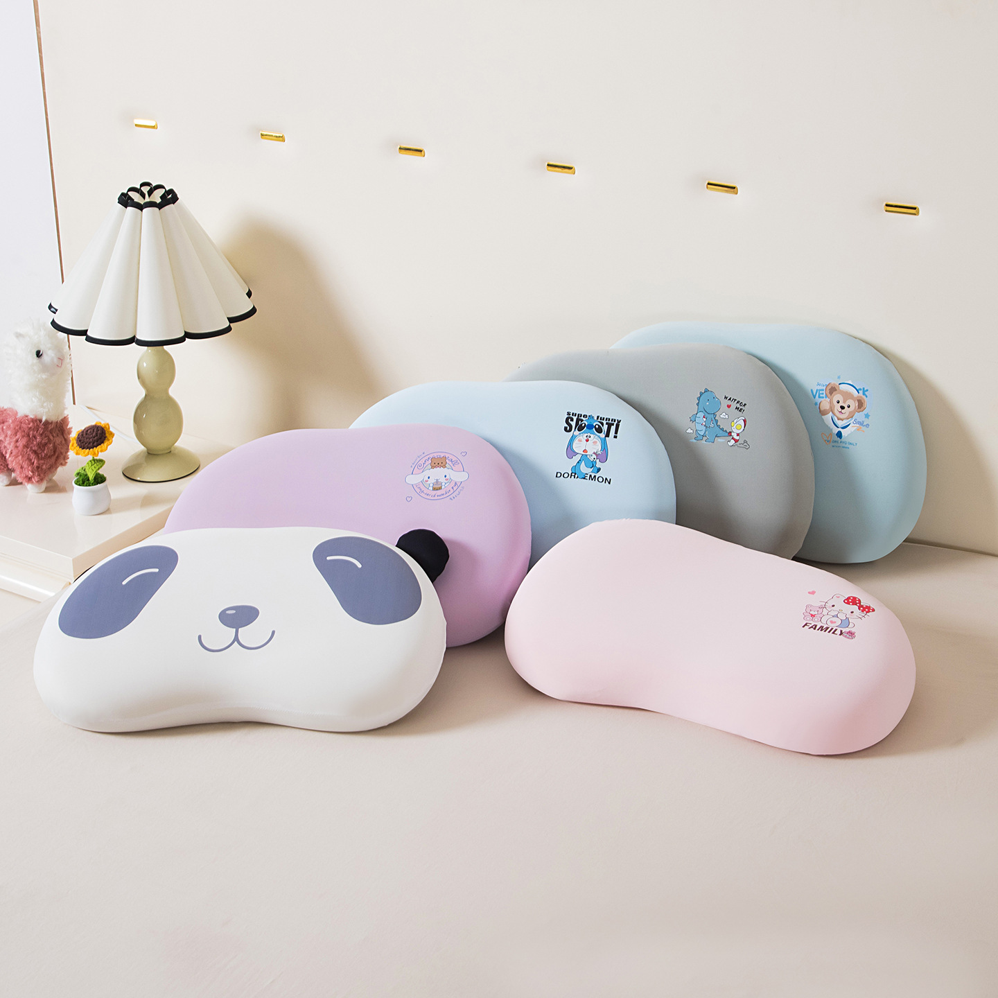 睡眠儿童记忆枕头慢回弹颈椎学生健康枕 记忆棉猫肚枕抱枕午睡枕