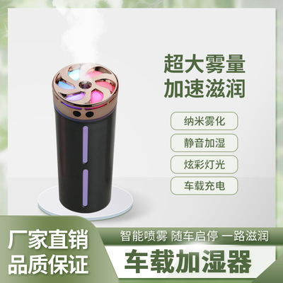车载炫彩加湿器小型静音式USB香薰七彩夜灯大雾量空气加湿器